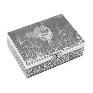 2/20 SALE Swan Embossed Aluminum Oxidized Storage Box